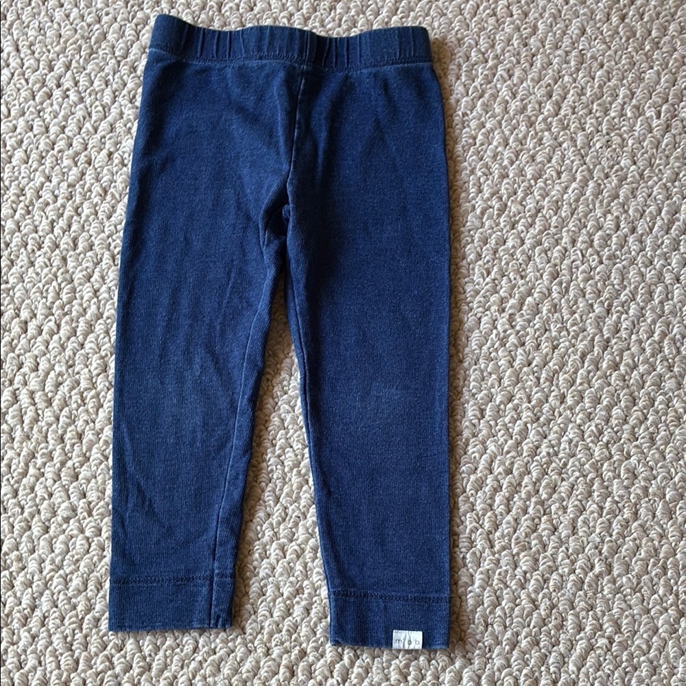 Blue Leggings with Minimalist Design